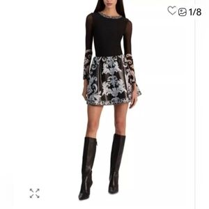 Alice + Olivia Chara Round Neck Long Sleeve Mini 6 $550